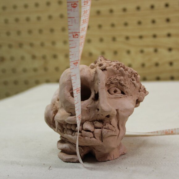 Ugly Pottery Clay Head Face Handmade Unique Eclectic Weird Strange Art - Picture 12 of 12